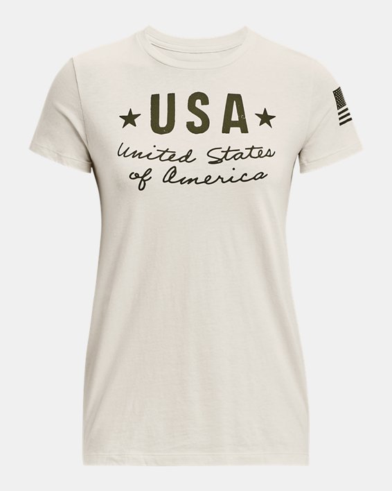 Women's UA Freedom USA T-Shirt, White, pdpMainDesktop image number 4